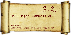 Hellinger Karmelina névjegykártya
